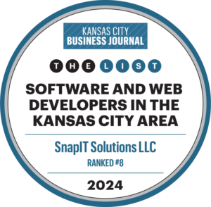 KC Business Journal Badge for SnapIT Solutions #8 ranking for Software and Web Developers in the Kansas City Area